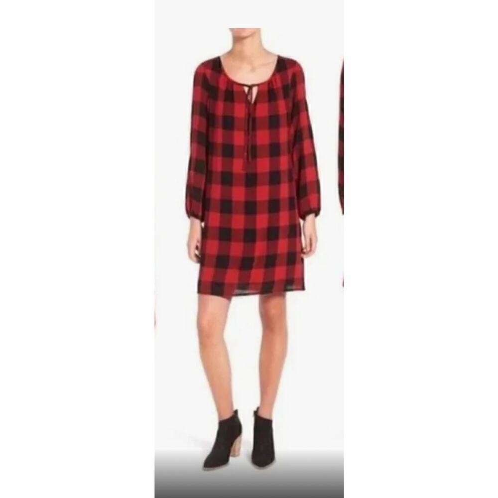 Madewell Black and Red Checkered Dress, Women’s Small